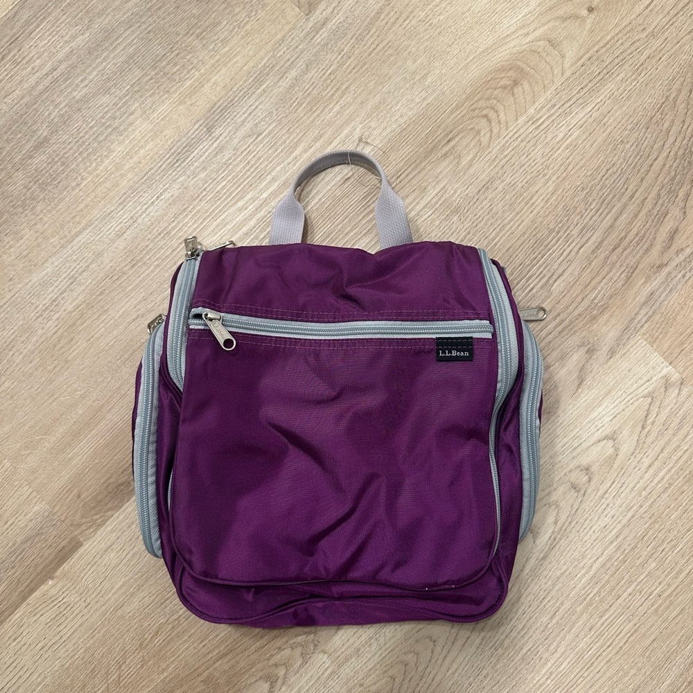 L.L. Bean Purple Toiletry Bag with Gray Accents